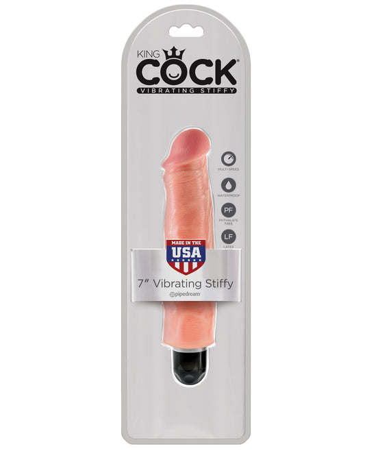 King Cock  7" Vibrating Stiffy - Flesh - LUST Depot