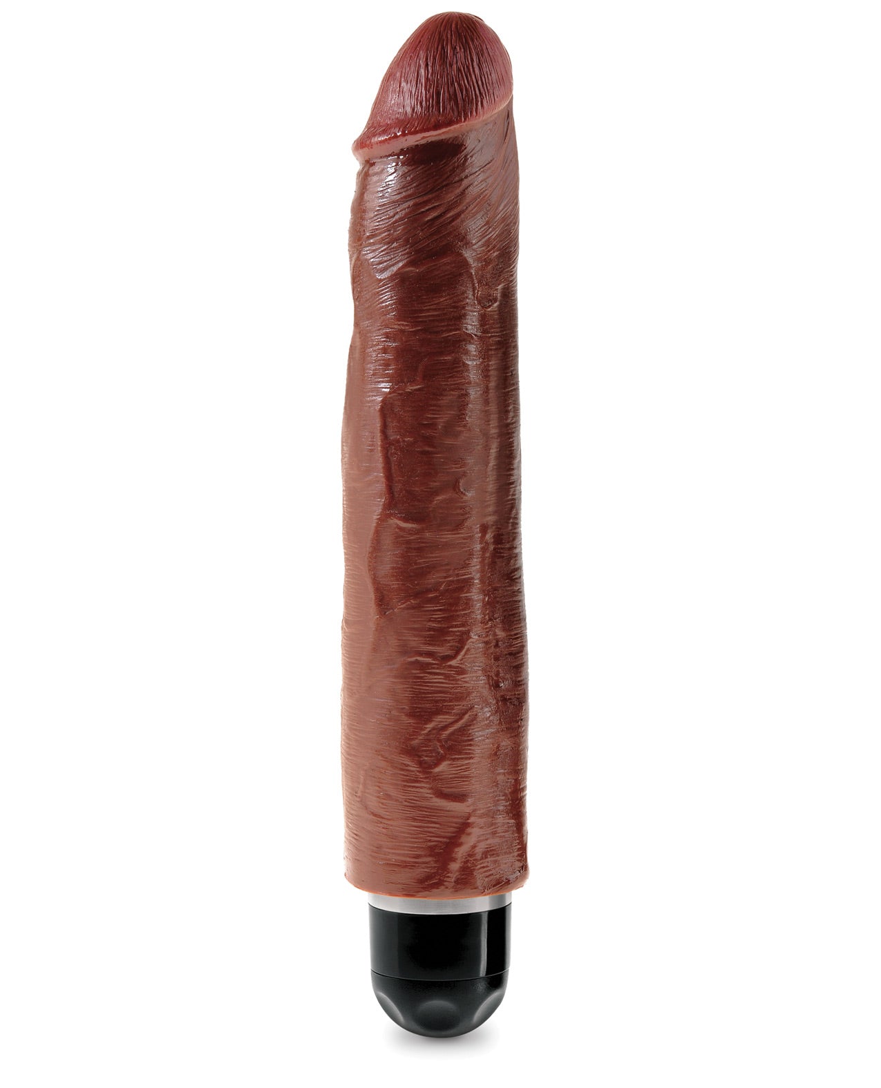 King Cock  10" Vibrating Stiffy - Brown - LUST Depot