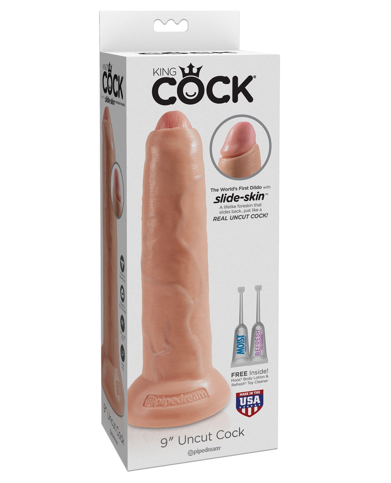 King Cock 9" Uncut Dildo - Flesh - LUST Depot