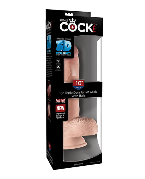 King Cock Plus 10" Triple Density Fat Cock W-balls - LUST Depot