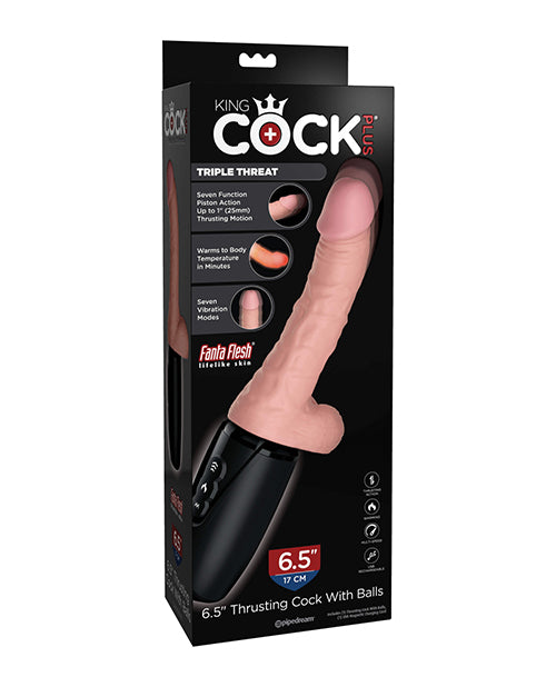 King Cock Plus Thrusting, Warming & Vibrating  6.5" Triple Threat Dong - LUST Depot