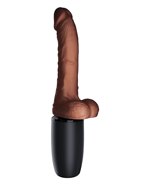 King Cock Plus Thrusting, Warming & Vibrating  7.5" Triple Threat Dong - Brown - LUST Depot