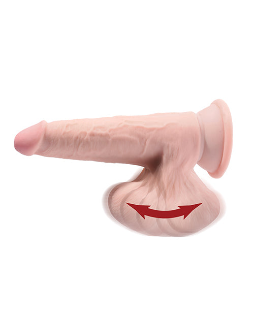 King Cock Plus 9" Triple Density Cock W-swinging Balls - Ivory - LUST Depot