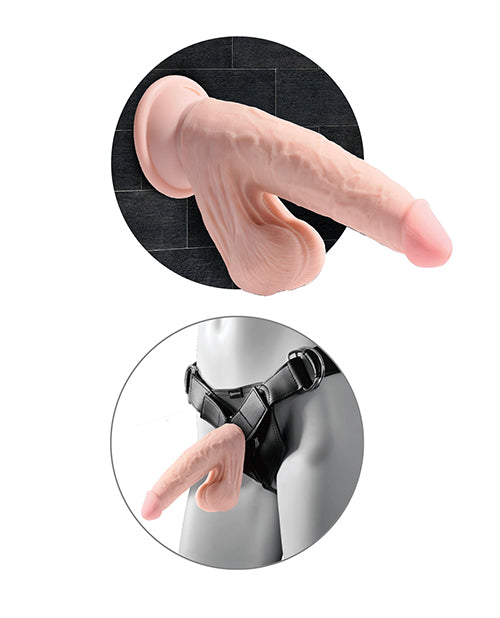 King Cock Plus 9" Triple Density Cock W-swinging Balls - Ivory - LUST Depot