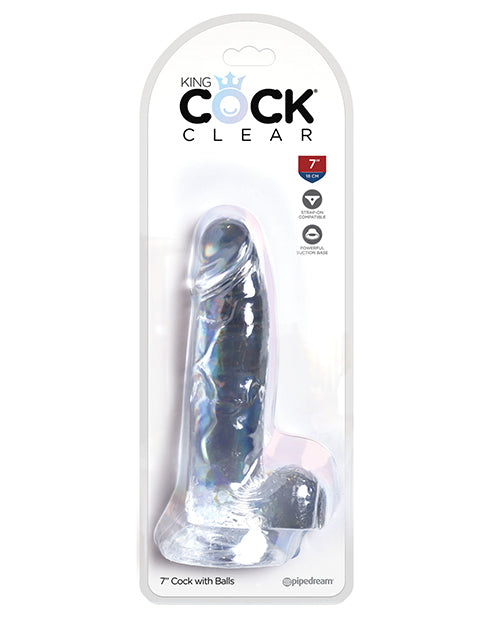 King Cock Clear 7" Cock W-balls - LUST Depot