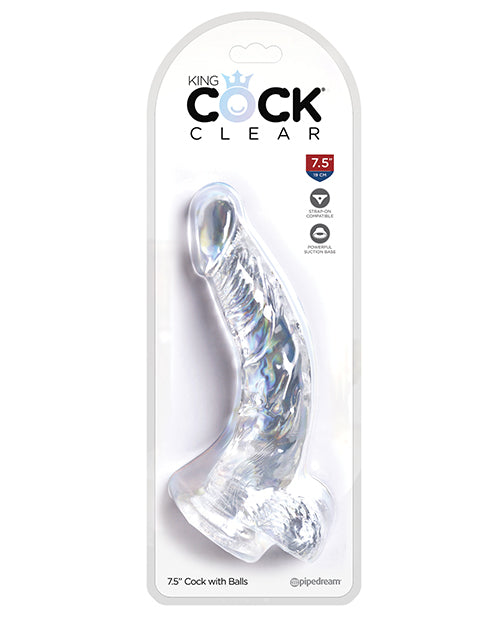 King Cock Clear 7.5" Cock W-balls - LUST Depot