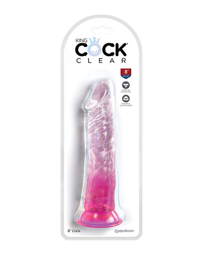 King Cock Clear 8" Cock - Pink - LUST Depot