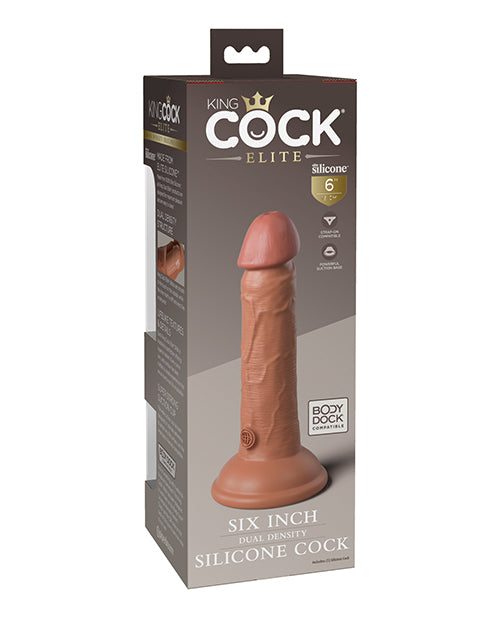 King Cock Elite 6" Dual Density Silicone Cock - Tan - LUST Depot