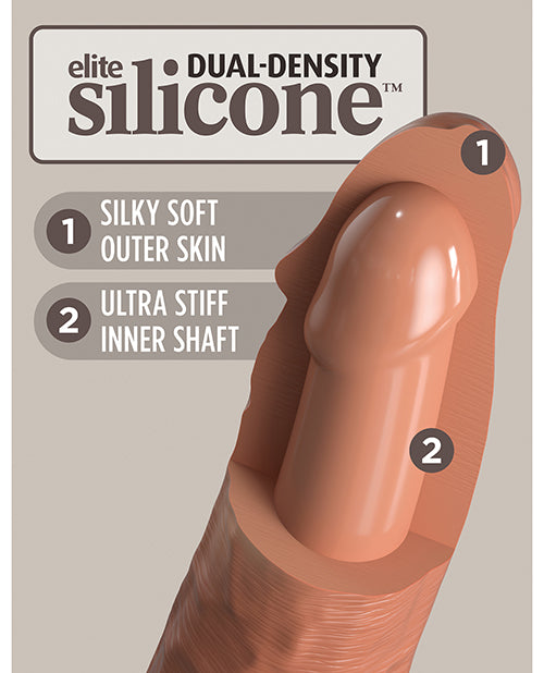 King Cock Elite 6" Dual Density Silicone Cock - Tan - LUST Depot