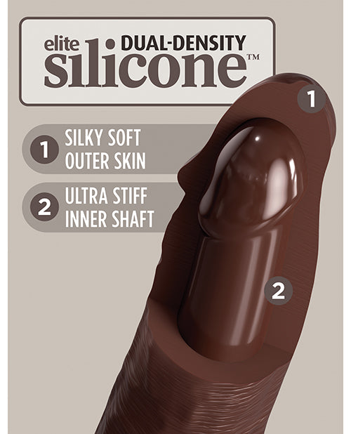 King Cock Elite 7" Dual Density Silicone Cock - Brown - LUST Depot