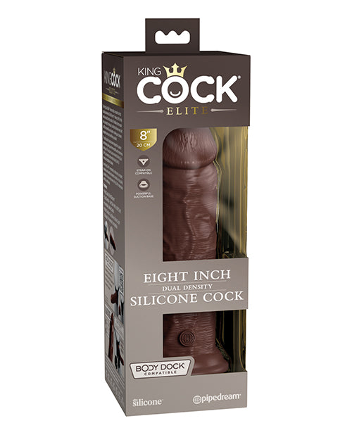 King Cock Elite 8" Dual Density Silicone Cock - Brown - LUST Depot