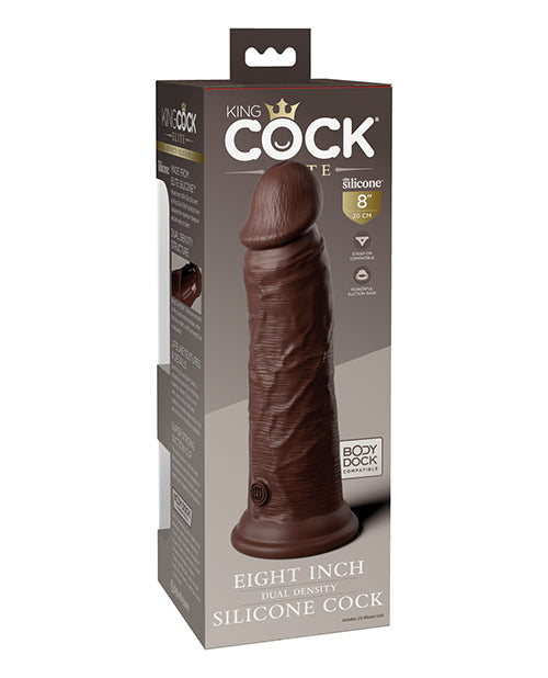 King Cock Elite 8" Dual Density Silicone Cock - Brown - LUST Depot