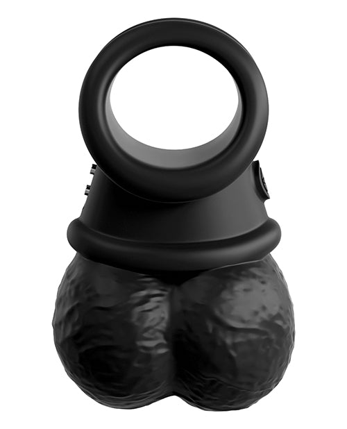 King Cock Elite The Crown Jewels Vibrating Swinging Balls - Black - LUST Depot