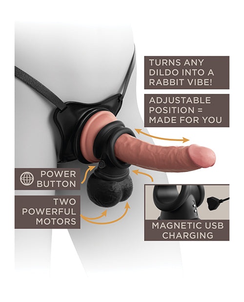 King Cock Elite The Crown Jewels Vibrating Swinging Balls - Black - LUST Depot