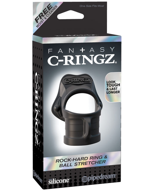 Fantasy C-ringz Rock Hard Ring & Ball Stretcher - Black - LUST Depot