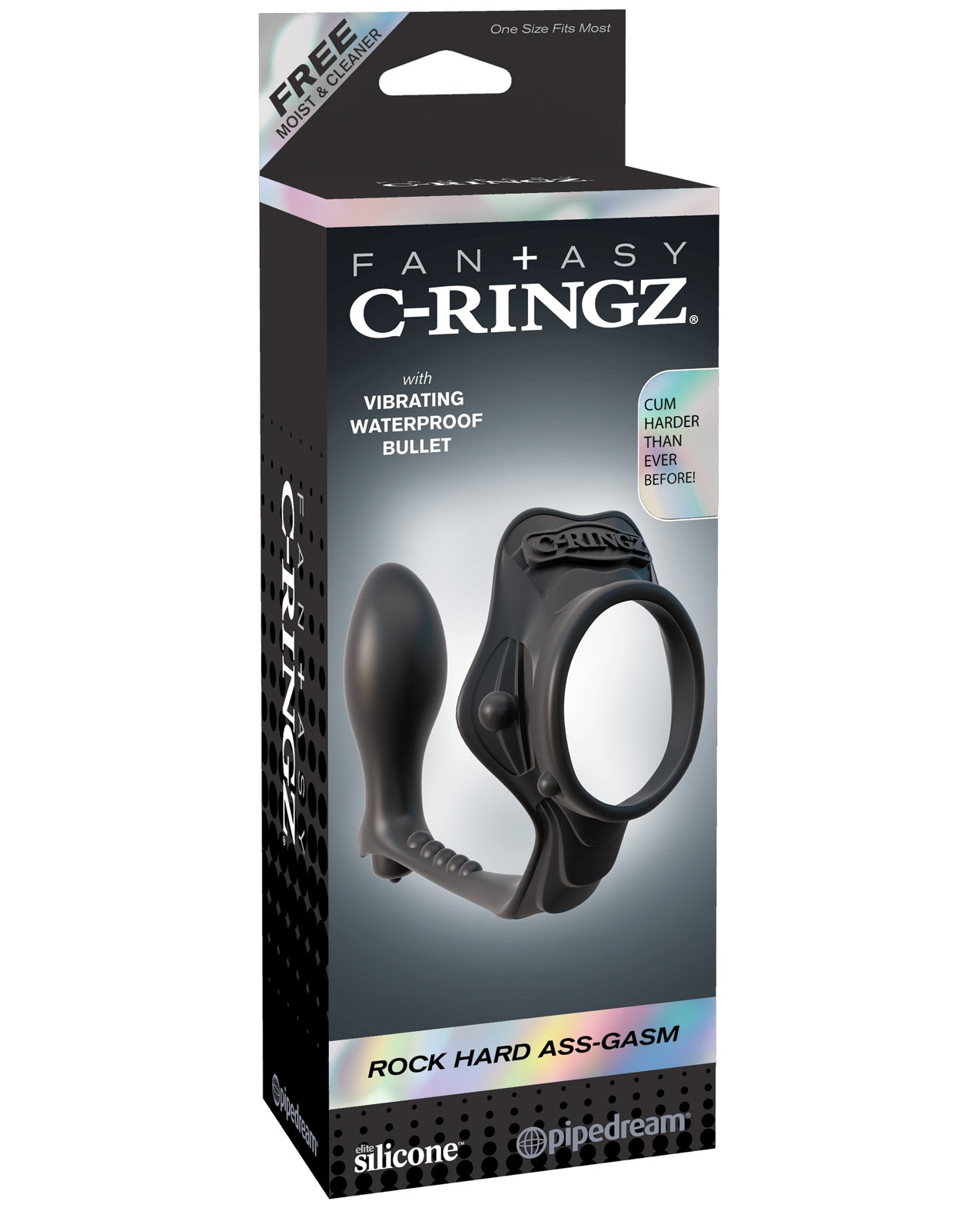 Fantasy C-ringz Rock Hard Ass-gasm Vibrating Ring - Black - LUST Depot