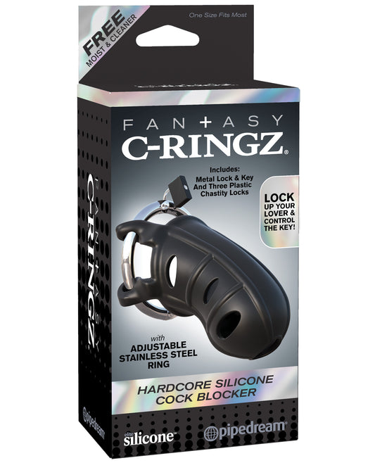 Fantasy C-ringz Hardcore Silicone Cock Blocker - Black - LUST Depot