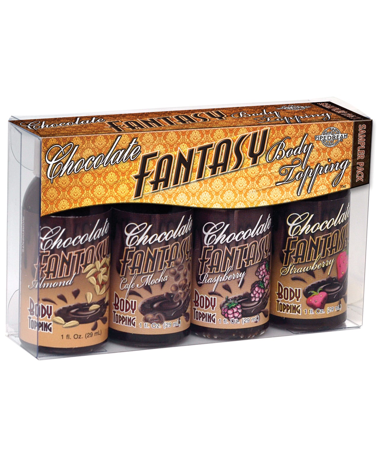 Chocolate Fantasy Lovers Body Topping Sampler - 1 Oz Pack Of 4 - LUST Depot