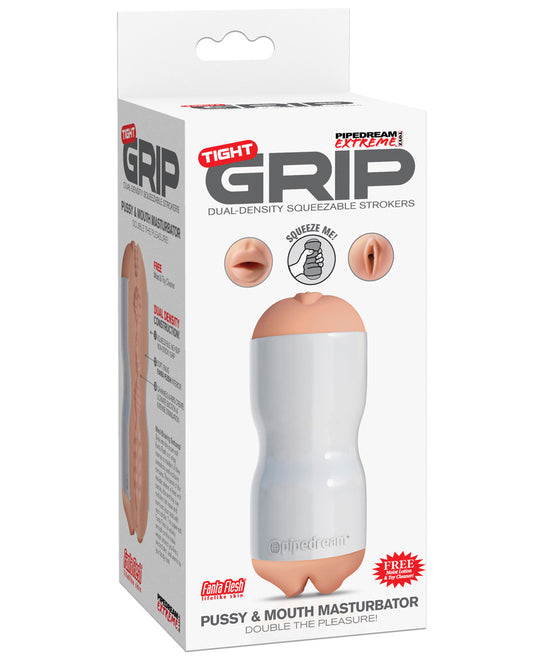 Pipedream Extreme Toyz Tight Grip Dual Density Squeezable Strokers - Pussy & Mouth - LUST Depot