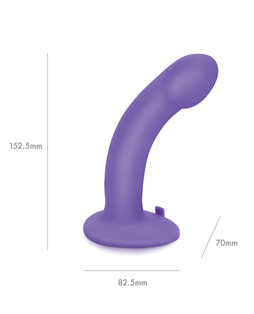 Pegasus 6" Rechargeable Curved Peg W-adjustable Harness & Remote Set - Purple - LUST Depot