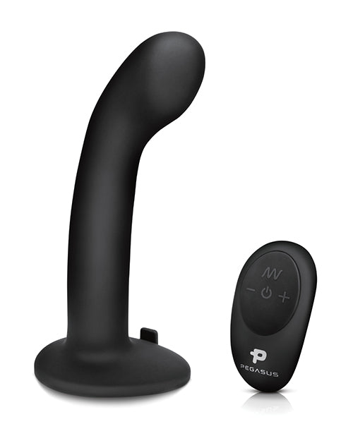 Pegasus 6" Rechargeable P-spot G-spot Peg W-adjustable Harness & Remote Set - Black - LUST Depot