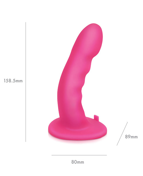 Pegasus 6" Rechargeable Ripple Peg W-adjustable Harness & Remote - Pink - LUST Depot