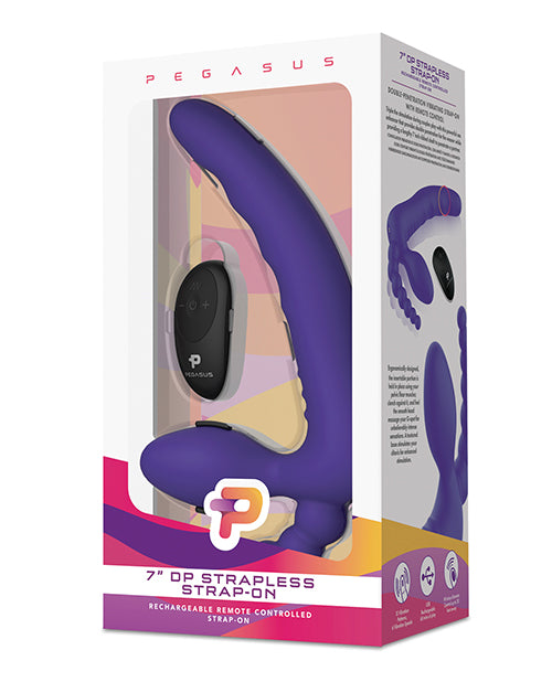 Pegasus 7" Strapless Strap On W-remote - Purple - LUST Depot