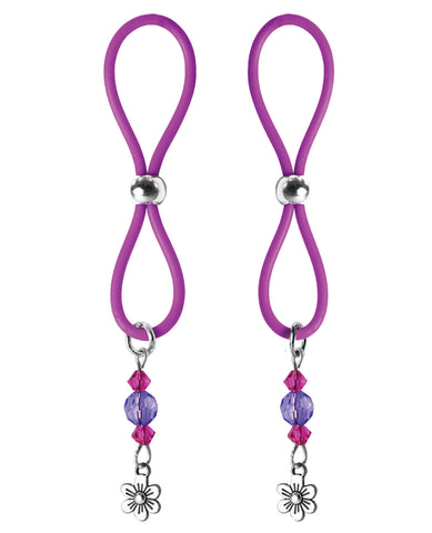 Bijoux De Nip Nipple Halos Flower Charm - Purple