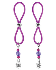 Bijoux De Nip Nipple Halos Flower Charm - Purple