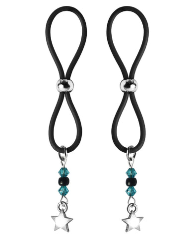 Bijoux De Nip Nipple Halos Star Charm - Turquoise-black