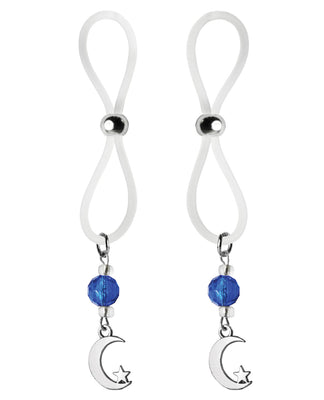 Bijoux De Nip Nipple Halos Moon & Star Charm - Blue-clear