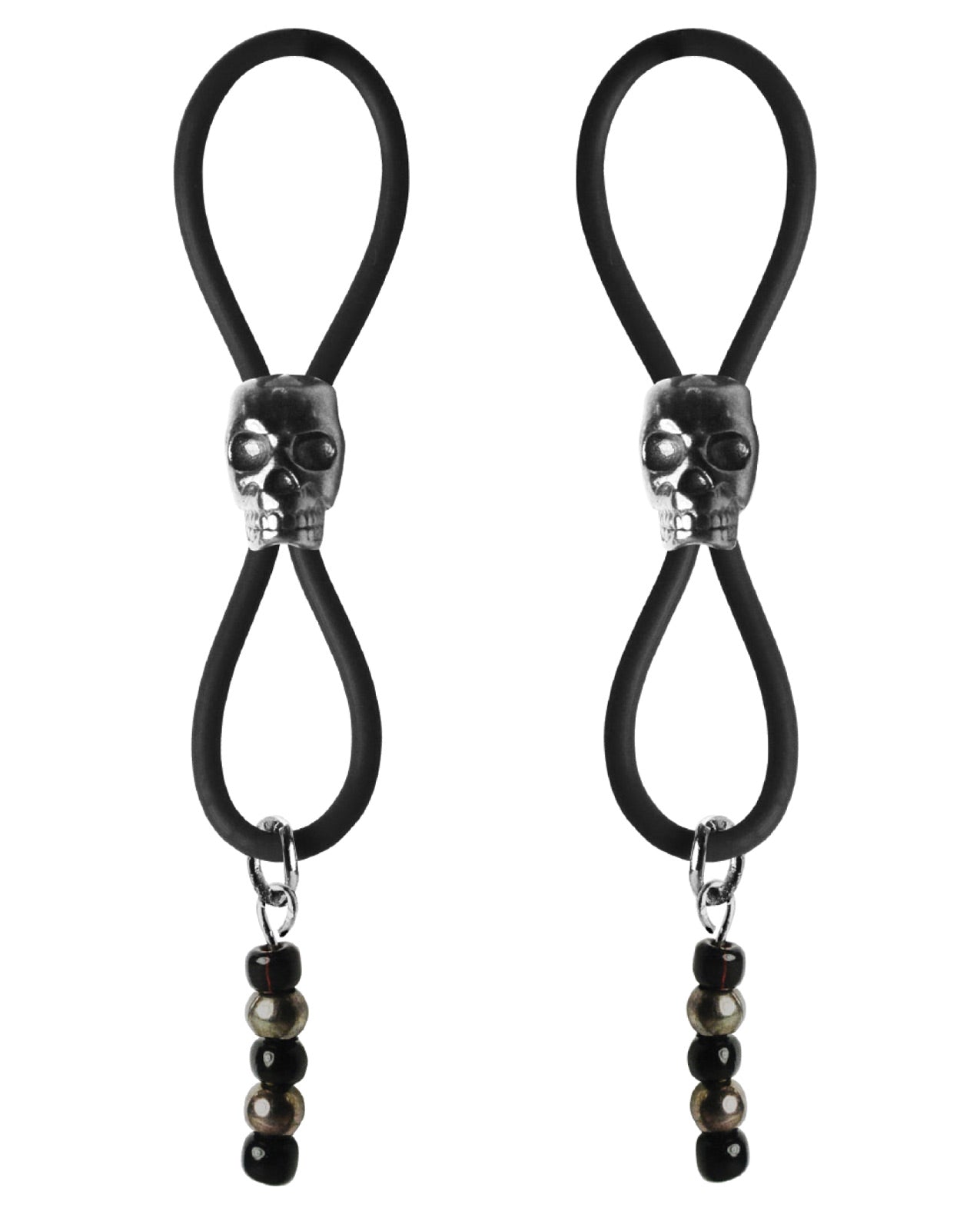 Bijoux De Nip Nipple Halos Black Skull Slider - Black-silver - LUST Depot