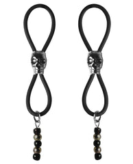 Bijoux De Nip Nipple Halos Black Skull Slider - Black-silver