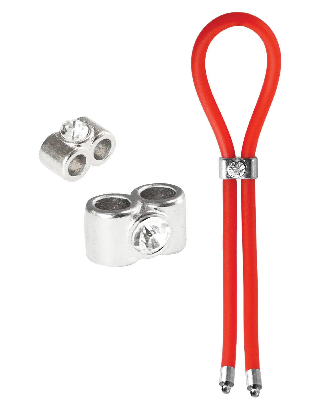 Bolo Silicone Lasso & Double Barrel Diamond Slider - Red - LUST Depot