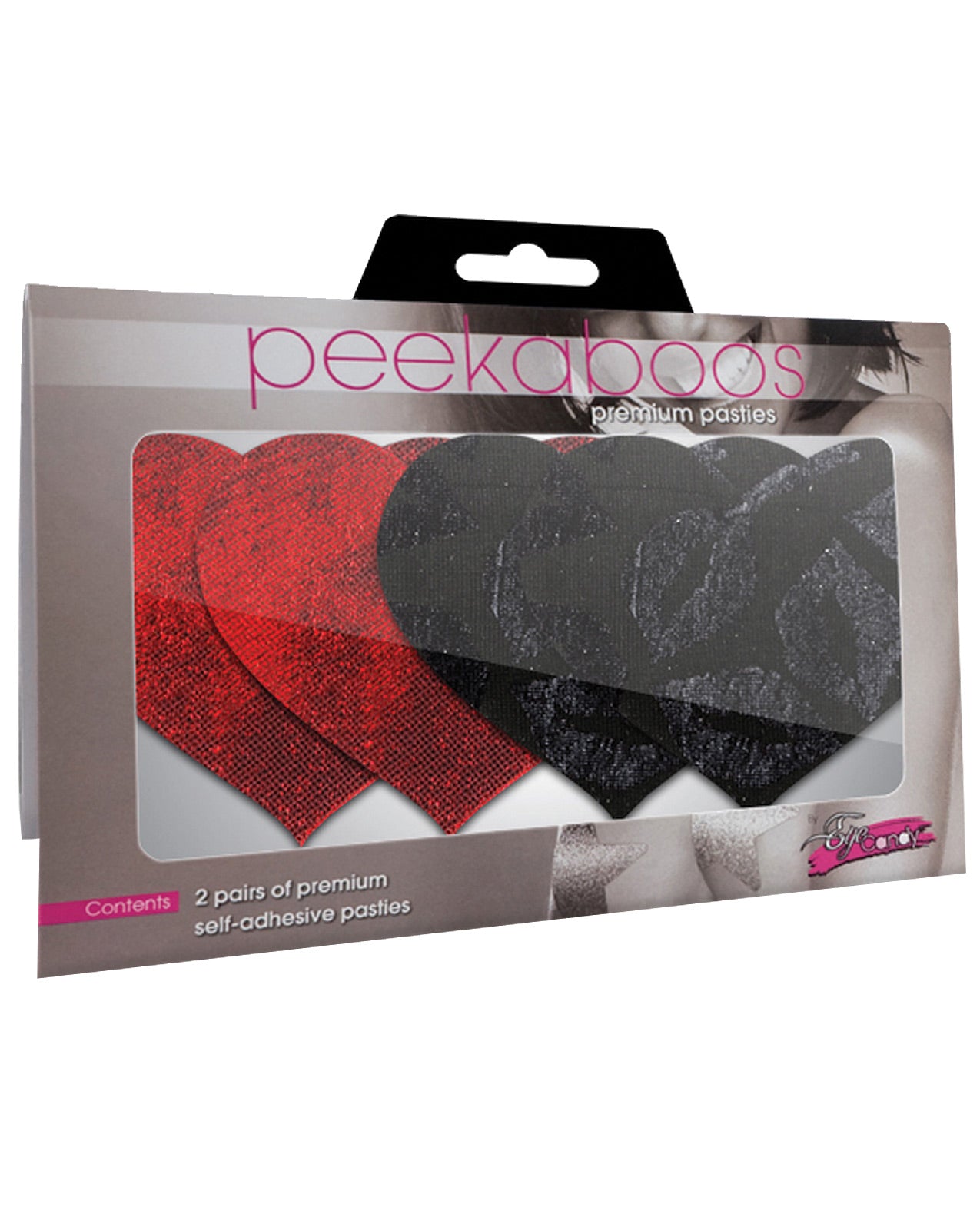 Stolen Kisses Hearts - Red & Black Pack Of 2 - LUST Depot