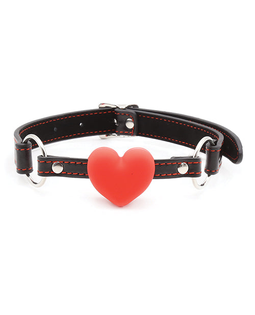 Plesur Heart Ball Gag W-red Hearts - Black - LUST Depot