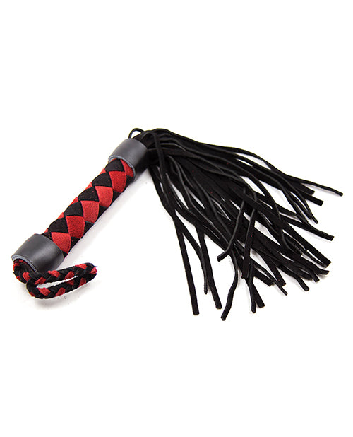 Plesur 15" Leather Flogger - Black-red - LUST Depot