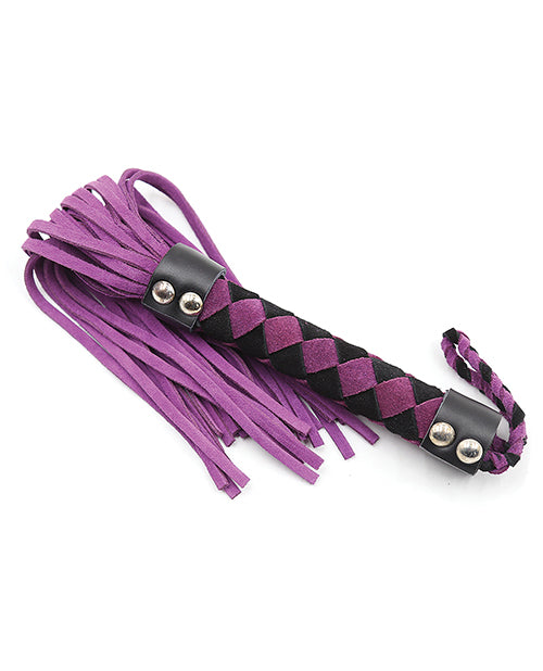 Plesur 15" Leather Flogger - Purple - LUST Depot