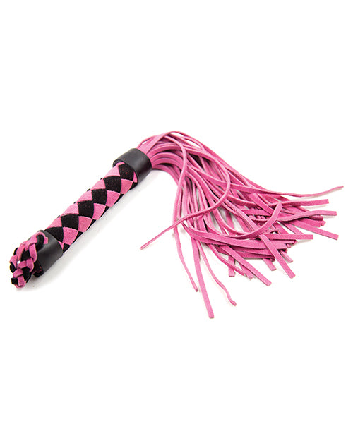 Plesur 15" Leather Flogger - Pink - LUST Depot