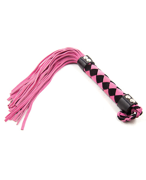 Plesur 15" Leather Flogger - Pink - LUST Depot