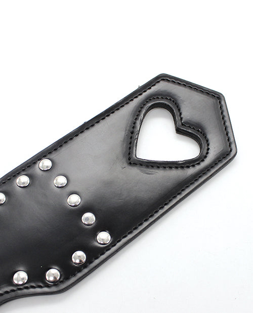 Plesur Cut-out Heart W-studs Paddle - Black - LUST Depot