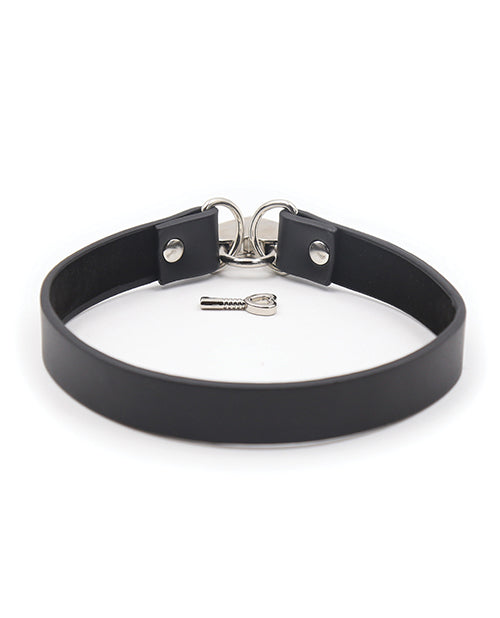 Plesur Pvc Collar W-heart Lock - Black - LUST Depot