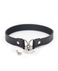 Plesur Pvc Collar W-heart Lock - Black