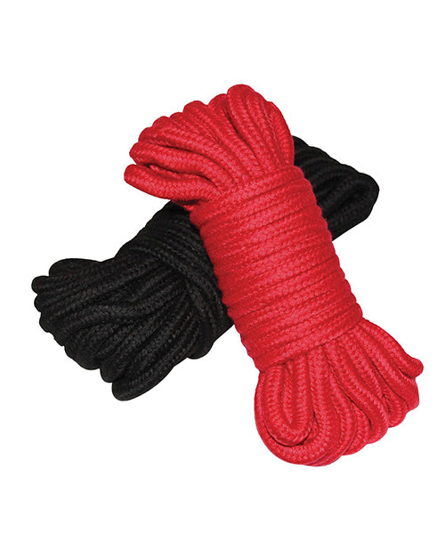 Plesur Cotton Shibari Bondage Rope 2 Pack - Black-red - LUST Depot