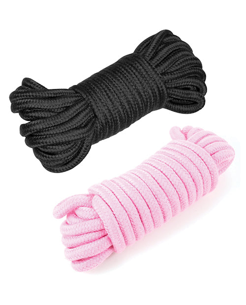 Plesur Cotton Shibari Bondage Rope 2 Pack - Black-pink - LUST Depot