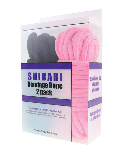 Plesur Cotton Shibari Bondage Rope 2 Pack - Black-pink - LUST Depot