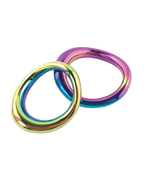 Plesur 1-3/4" Metal Cock Ring - Rainbow - LUST Depot