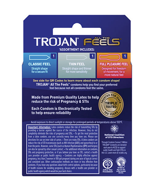 Trojan All The Feels Condom - Pack Of 3 - LUST Depot