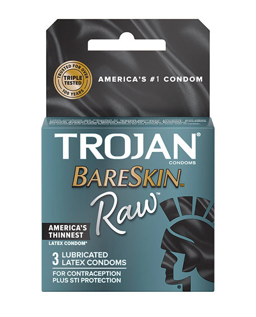 Trojan Bareskin Raw Condom - Pack Of 3 - LUST Depot