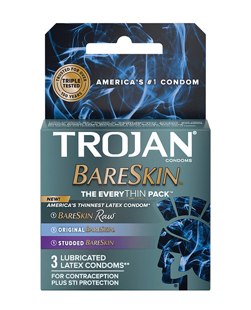 Trojan Bareskin Everythin Condom - Variety Pack Of 3 - LUST Depot